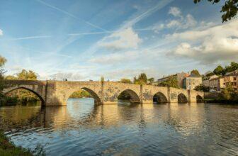 Aerial view of Saint-Etienne bridge in Limoges