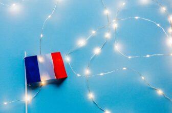 little french flag and fairy lights